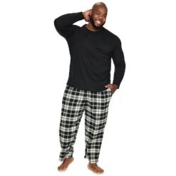 Big & Tall Sonoma Goods For Life® Crewneck Tee & Flannel Pants Sleep Set