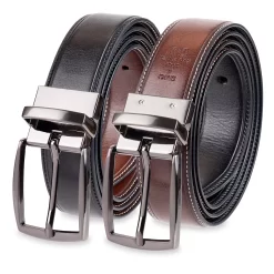 Big & Tall Sonoma Goods For Life® Feather-Edge Stitched Black-to-Tan Reversible Belt -Sonoma Goods For Life Mens 5163462 ALT2
