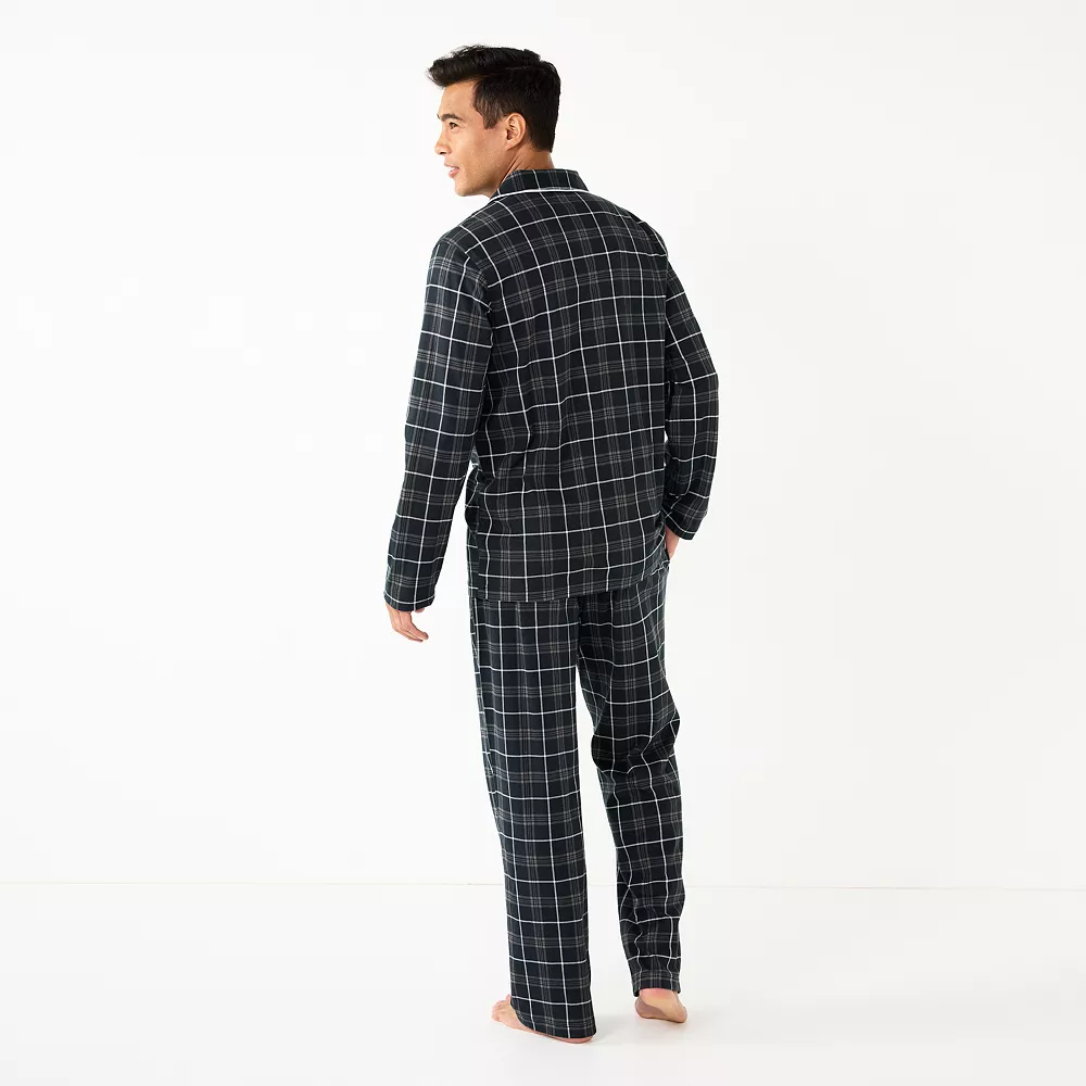 Men's Sonoma Goods For Life® Plaid Knit 2-Piece Pajama Set 2 Men's Sonoma Goods For Life® Plaid Knit 2-Piece Pajama Set - Image 2