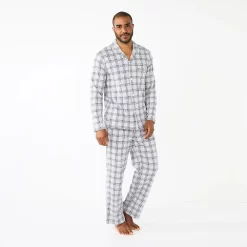 Men's Sonoma Goods For Life® Plaid Knit 2-Piece Pajama Set